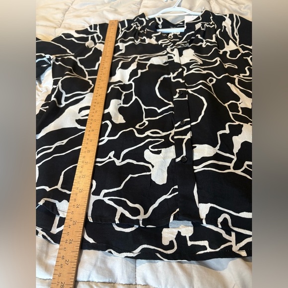 Fransa NWT black white loose fit short sleeve blouse size XL - Picture 9 of 13